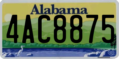 AL license plate 4AC8875