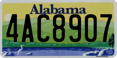 AL license plate 4AC8907