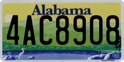 AL license plate 4AC8908