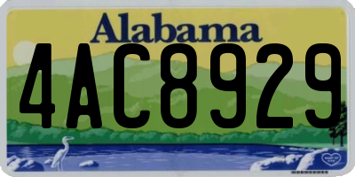 AL license plate 4AC8929