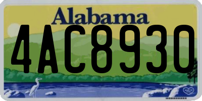 AL license plate 4AC8930