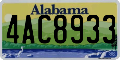 AL license plate 4AC8933