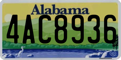 AL license plate 4AC8936