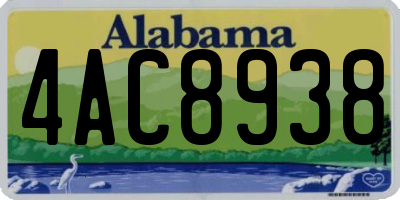 AL license plate 4AC8938