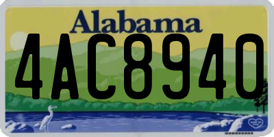 AL license plate 4AC8940