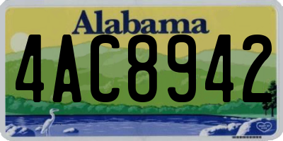 AL license plate 4AC8942