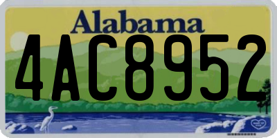 AL license plate 4AC8952