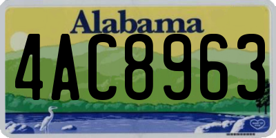 AL license plate 4AC8963