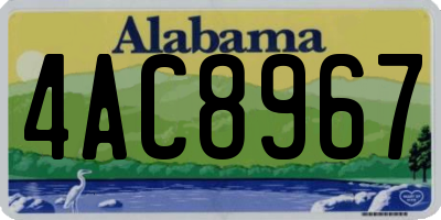 AL license plate 4AC8967