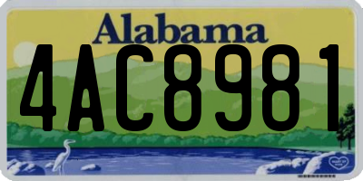 AL license plate 4AC8981