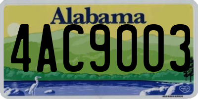 AL license plate 4AC9003