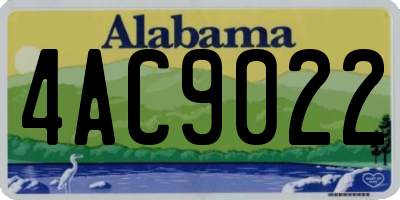 AL license plate 4AC9022