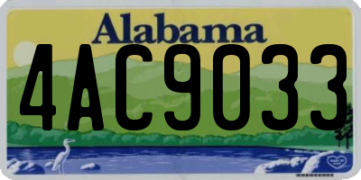 AL license plate 4AC9033