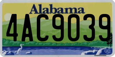AL license plate 4AC9039