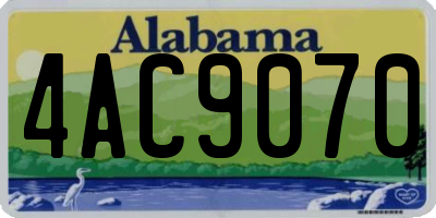 AL license plate 4AC9070
