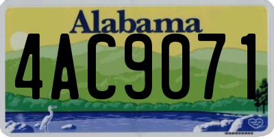 AL license plate 4AC9071