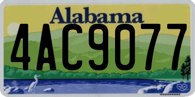 AL license plate 4AC9077