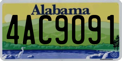 AL license plate 4AC9091
