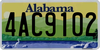 AL license plate 4AC9102