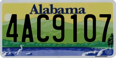AL license plate 4AC9107
