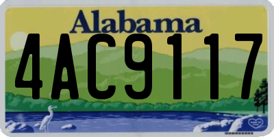 AL license plate 4AC9117