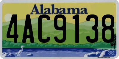 AL license plate 4AC9138