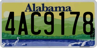 AL license plate 4AC9178