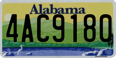 AL license plate 4AC9180
