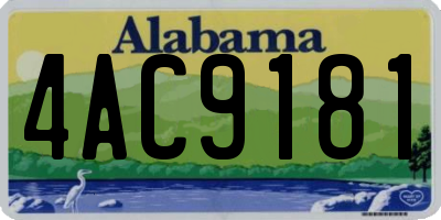 AL license plate 4AC9181