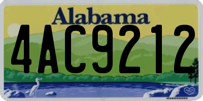 AL license plate 4AC9212