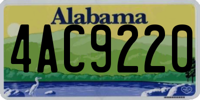 AL license plate 4AC9220