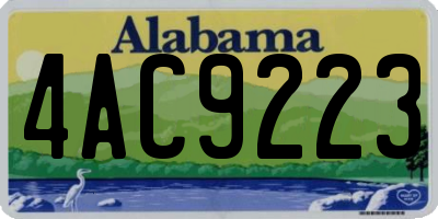 AL license plate 4AC9223