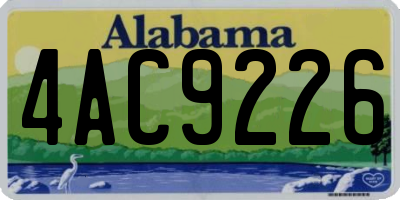 AL license plate 4AC9226