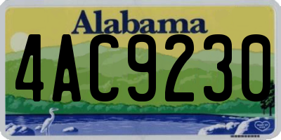 AL license plate 4AC9230