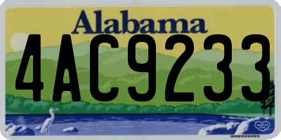 AL license plate 4AC9233