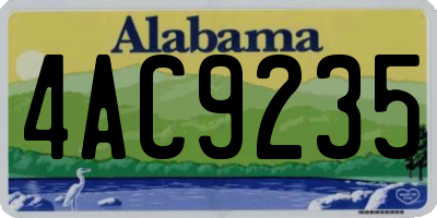 AL license plate 4AC9235