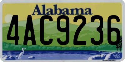 AL license plate 4AC9236