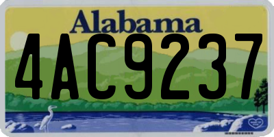 AL license plate 4AC9237