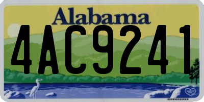 AL license plate 4AC9241