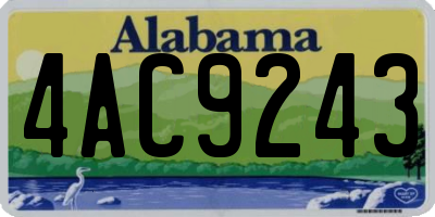 AL license plate 4AC9243