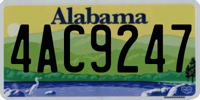 AL license plate 4AC9247