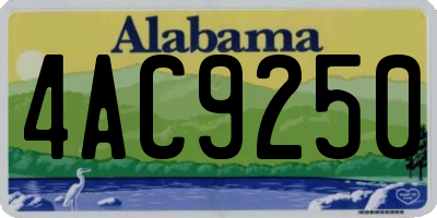 AL license plate 4AC9250