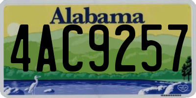 AL license plate 4AC9257