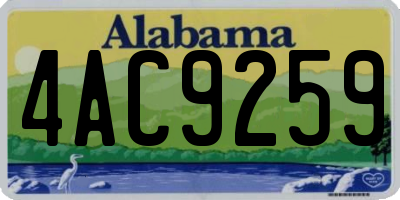 AL license plate 4AC9259