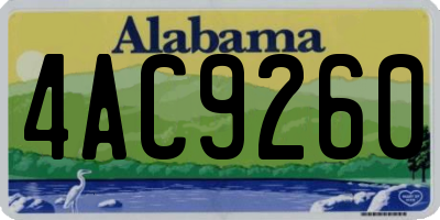 AL license plate 4AC9260