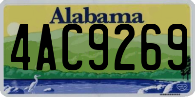 AL license plate 4AC9269