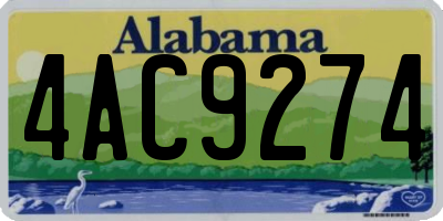 AL license plate 4AC9274