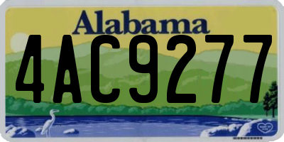 AL license plate 4AC9277
