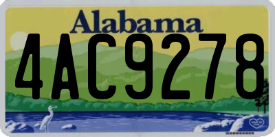 AL license plate 4AC9278