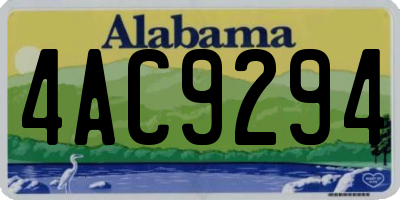 AL license plate 4AC9294